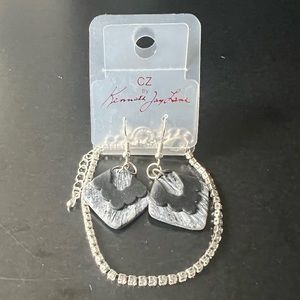 CZ by Kenneth Jay Lane handmade earrings and tennis bracelet.